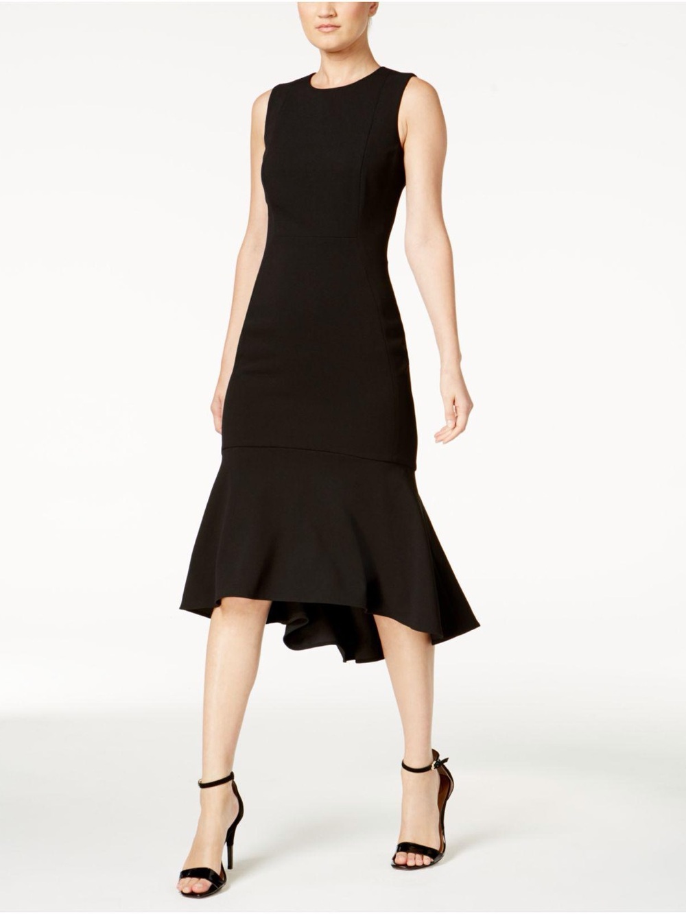 Calvin Klein Sleeveless Midi Sheath Dress Black Size 4